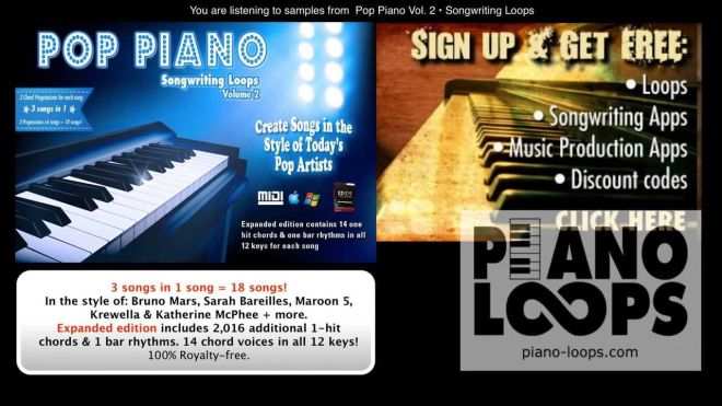 Pop Piano Songwriting Loops Vol.2 Expanded Edition MIDI EZKeys